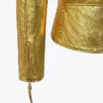Paradise Gold Leather Biker Jacket Sleeeves Rare Jacket