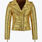 Paradise Gold Leather Biker Jackets Rare Jacket