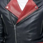 Red Studded Lapels Biker Jacket Collar Rare Jacket