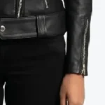Rumy Black Leather Biker Jacket Sleeves Rare Jacket