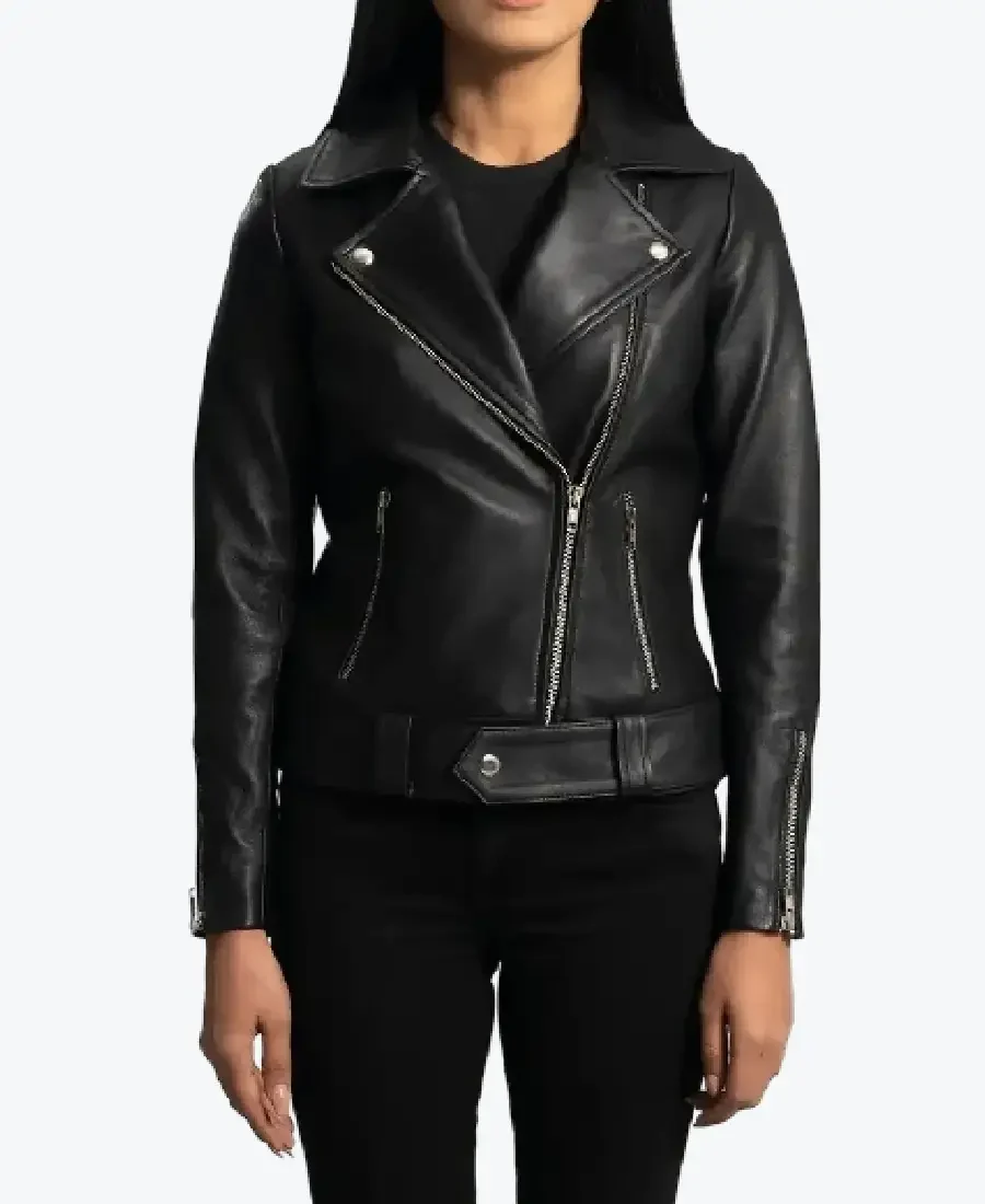 Rumy Black Leather Biker Jackets Rare Jacket