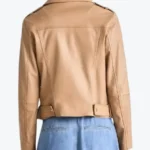 SHop The Women’s Camel Brown Leather Biker Jackets Rare Jacket