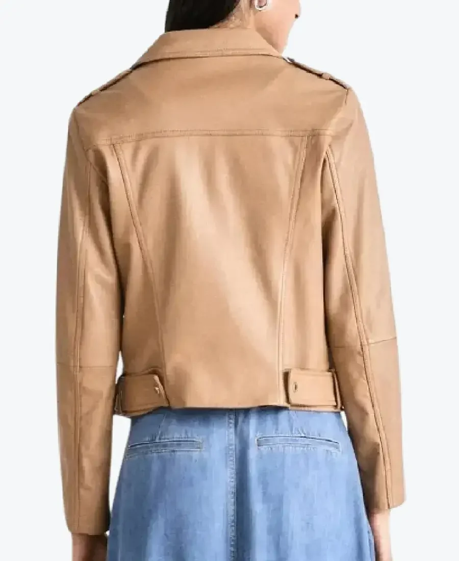 SHop The Women’s Camel Brown Leather Biker Jackets Rare Jacket