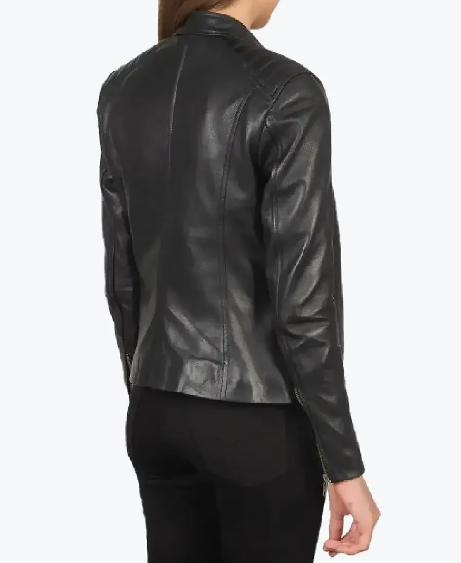 Shop The Kelsee Black Leather Biker Jackets Rare Jacket