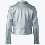 Shop The Mackage Baya Silver Leather Biker Jackets Rare Jacket