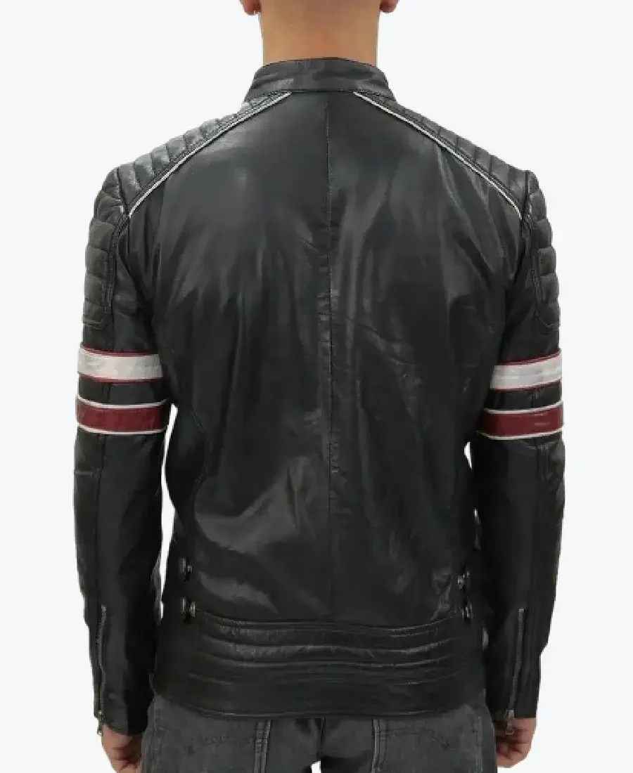 Shop The Madrid Black Quilted Leather Racing Jackets Rare Jacket