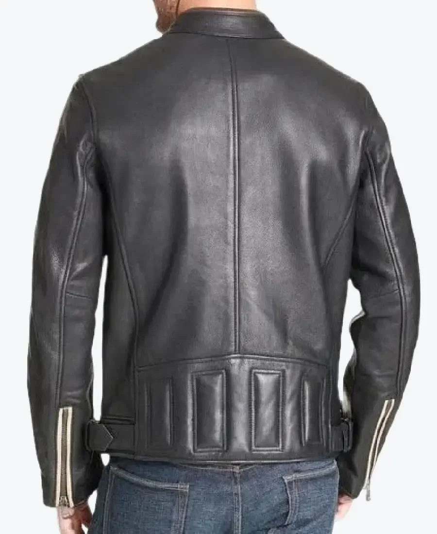 Shop The Men Stripped Black And White Biker Jackets Rare Jacket