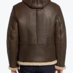 Shop The Men’s B6 Dark Brown Hooded Shearling Leather Jackets Rare Jacket