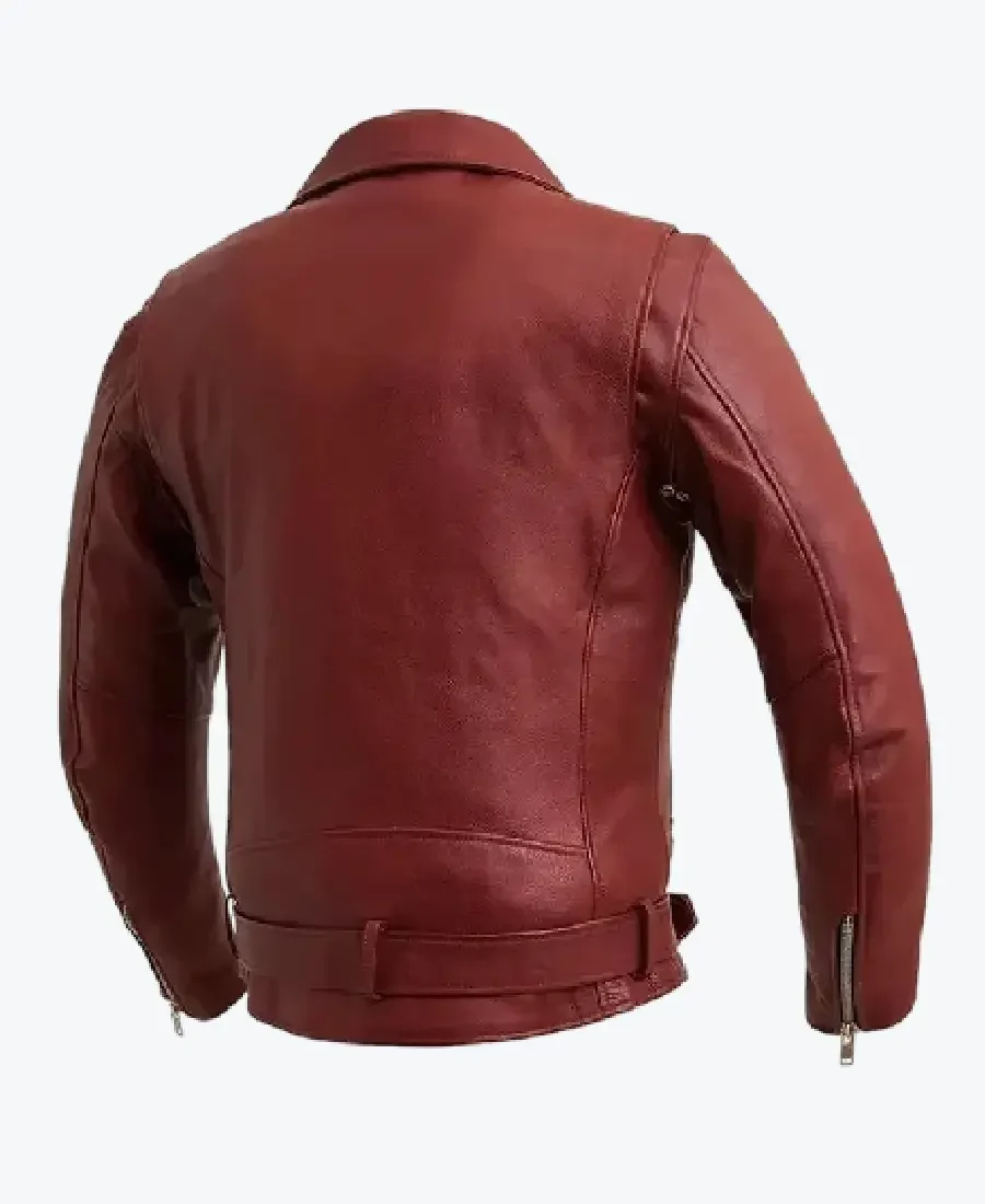 Shop The Men's Blaze Burgundy Motorcycle Leather Jackets Rare Jacket