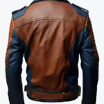 Shop The Mens Blue and Brown Leather Biker Jackets Rare Jacket