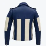 Shop The Men’s Gothic Cosplay Blue_White Leather Biker Jackets Rare Jacket