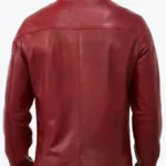 Shop The Men's Red Shirt Collar Leather Biker Jackets Rare Jacket