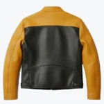Shop The Men's Retro Cafe Yellow & Black Leather Moto Jackets Rare Jacket