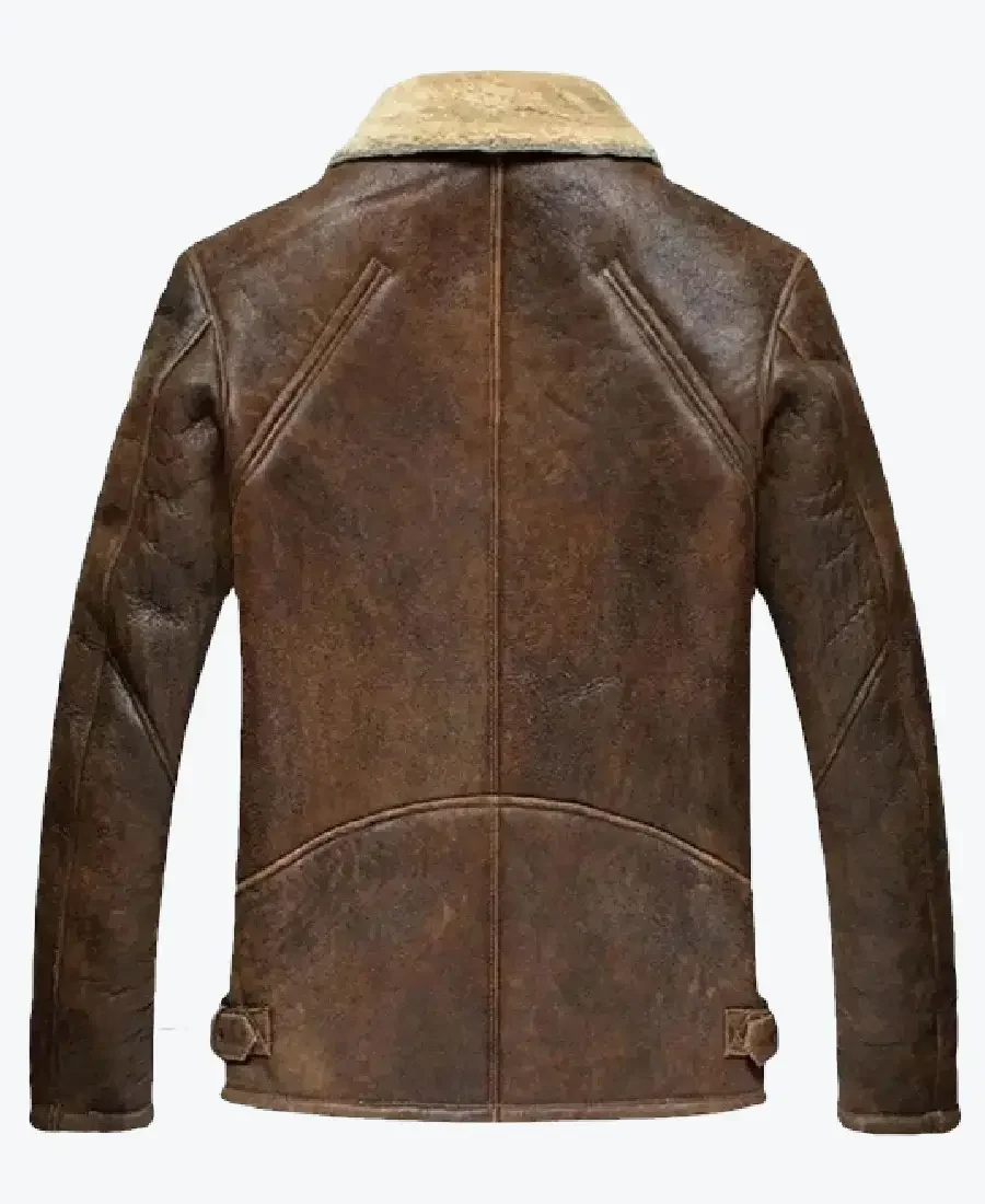Shop The Men’s Shearling Distressed Brown Bomber Leather Jackets Rare Jacket