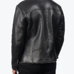 Shop The Men's Shearling Lapel Style Leather Jacket Black Rare Jacket