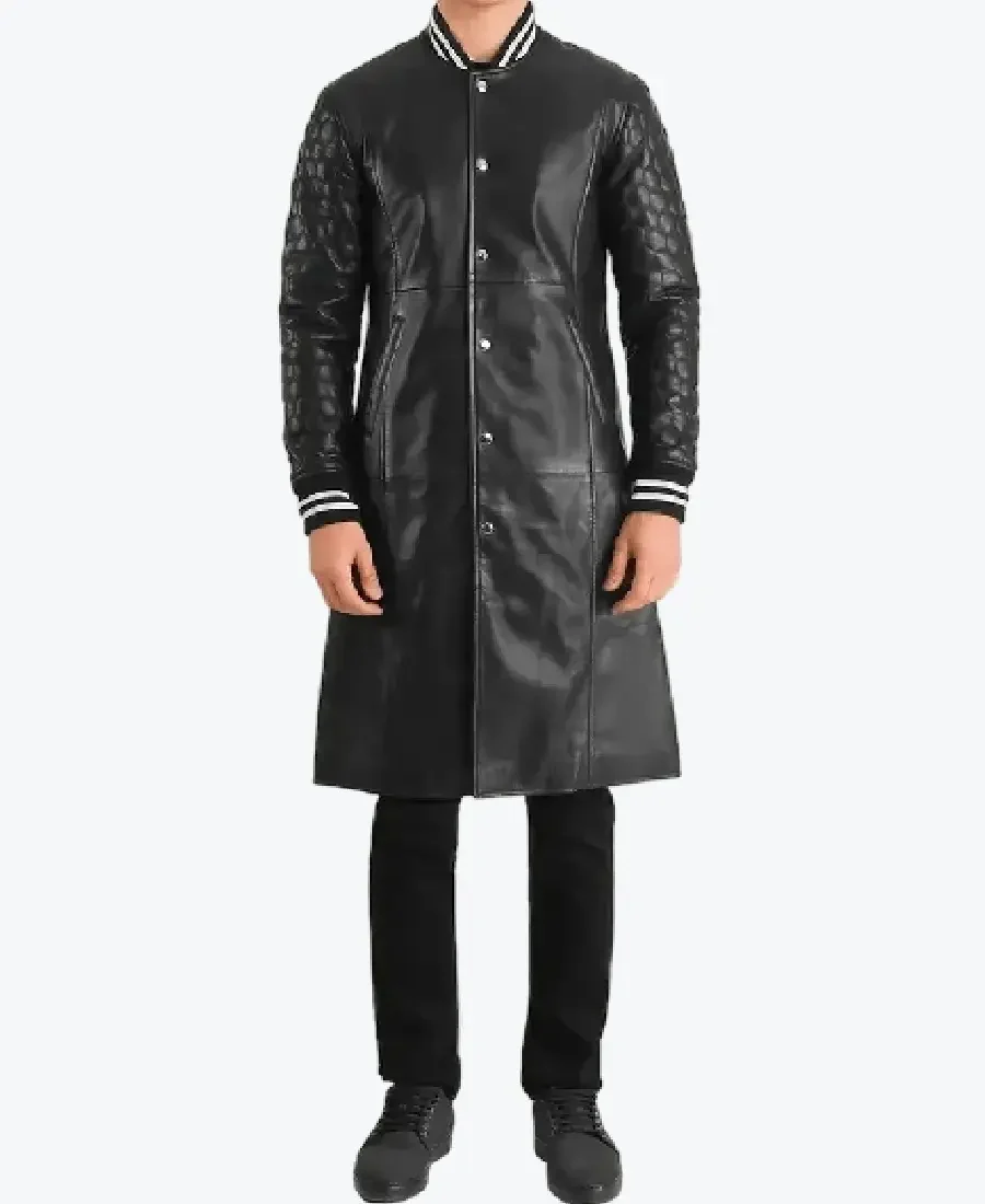 Shop The Men's Wilde Black Leather Varsity Coat - Rare Jackets