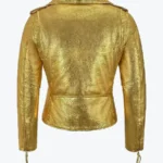 Shop The Paradise Gold Leather Biker Jackets Rare Jacket