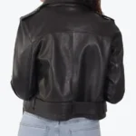 Shop The Twiggy Black Leather Biker Jackets Rare Jacket