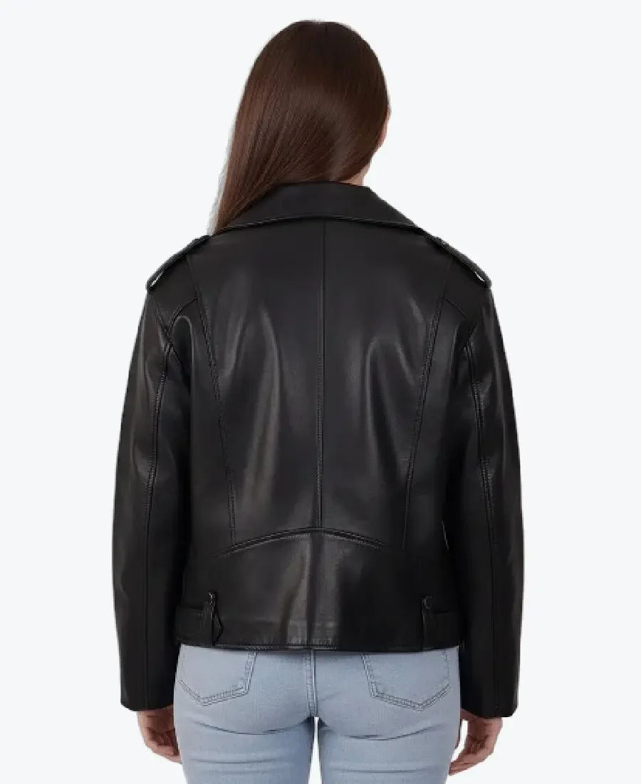 Shop The Women Ariana Black Biker Jackets Rare Jacket