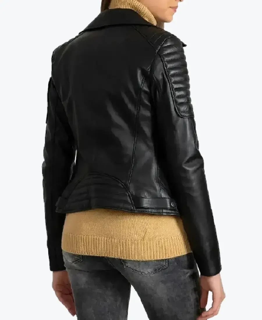 Shop The Women Black Quilted Leather Biker Jackets Rare Jacket