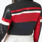 Shop The Women Cropped Red And Black Leather Jackets Rare Jacket