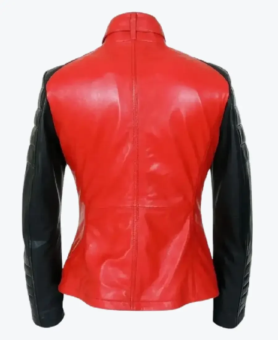 Shop The Women Red And Black Leather Biker Jackets Rare Jacket