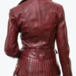 Shop The Women Vintage Burgundy Leather Biker Jackets Rare Jacket