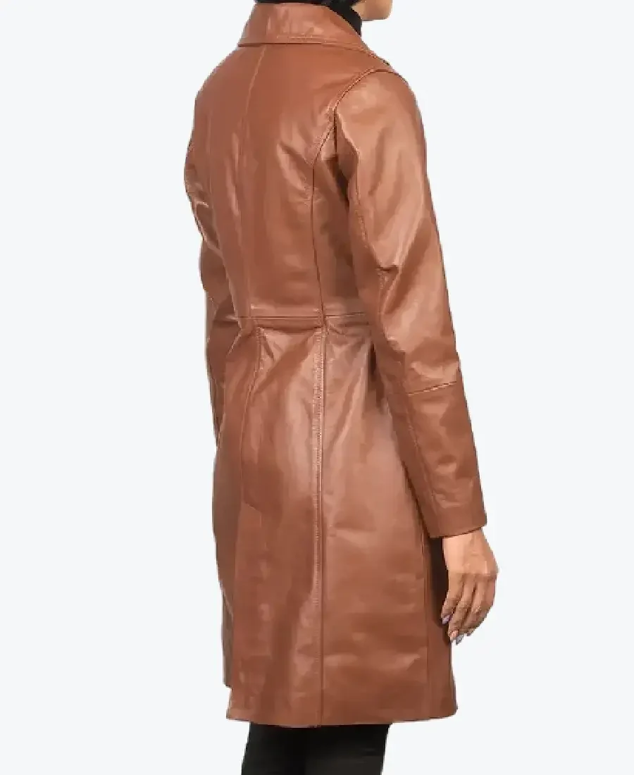 Shop The Women's Alexis Brown Single Breasted Leather Coat - Rare Jackets