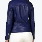 Shop The Women’s Blue Cafe Racer Leather Jackets Rare Jacket