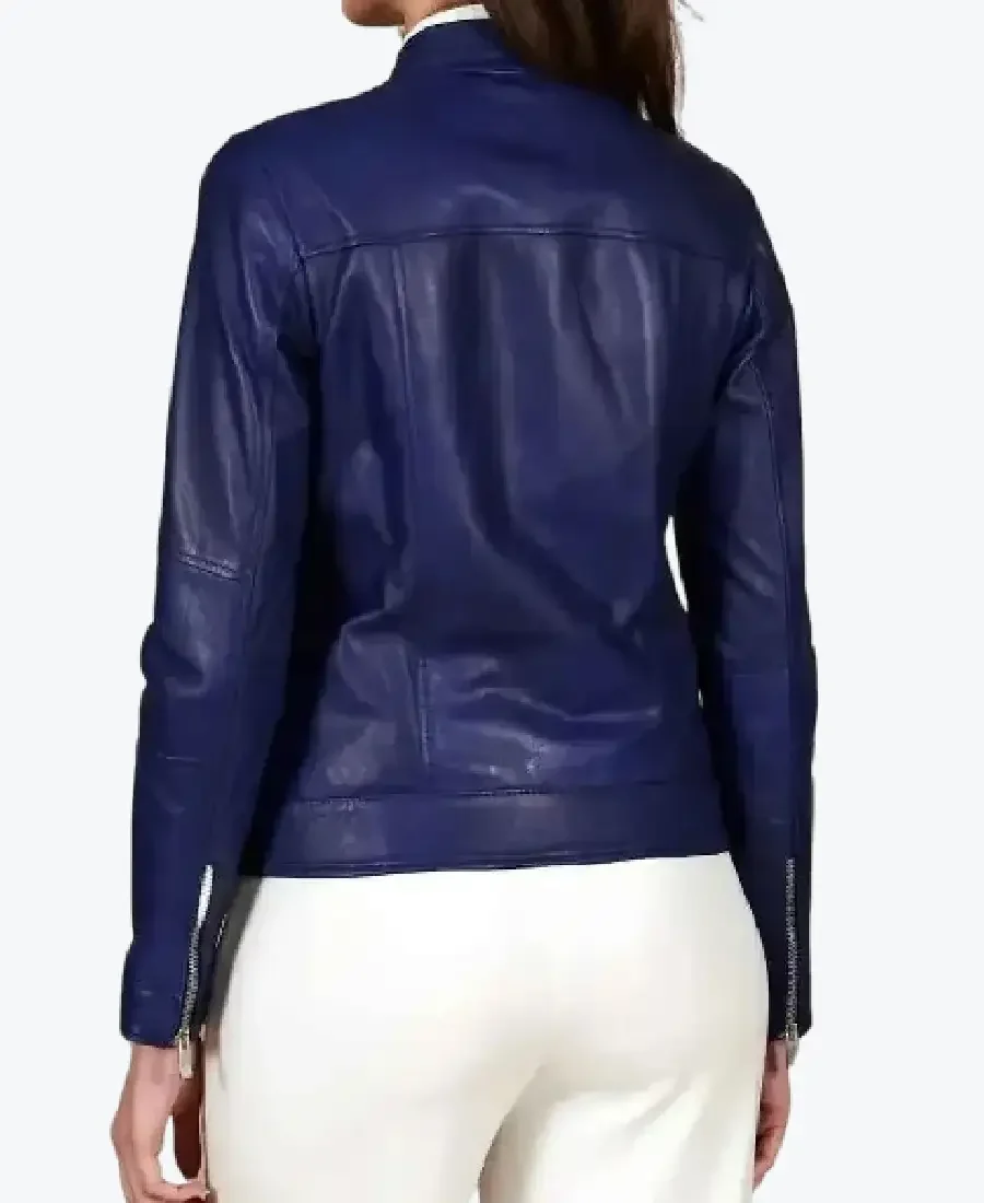 Shop The Women’s Blue Cafe Racer Leather Jackets Rare Jacket