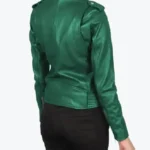Shop The Women’s Emerald Green Leather Biker Jackets Rare Jacket