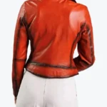 Shop The Women’s Millie Orange Biker Leather Jackets Rare Jacket