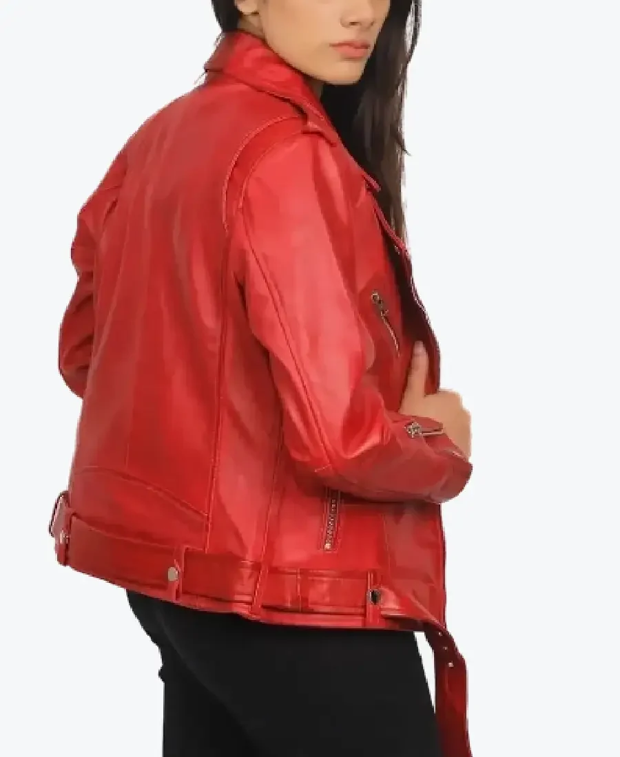 Shop The Women’s Red Moto Leather Biker Jackets Rare Jacket