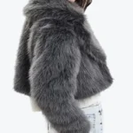 Shop The Women’s Selfridge Crop Faux Fur Jacket Grey Rare Jacket