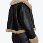 Shop The Women's Solid Black Leather Shearling Jackets Rare Jacket