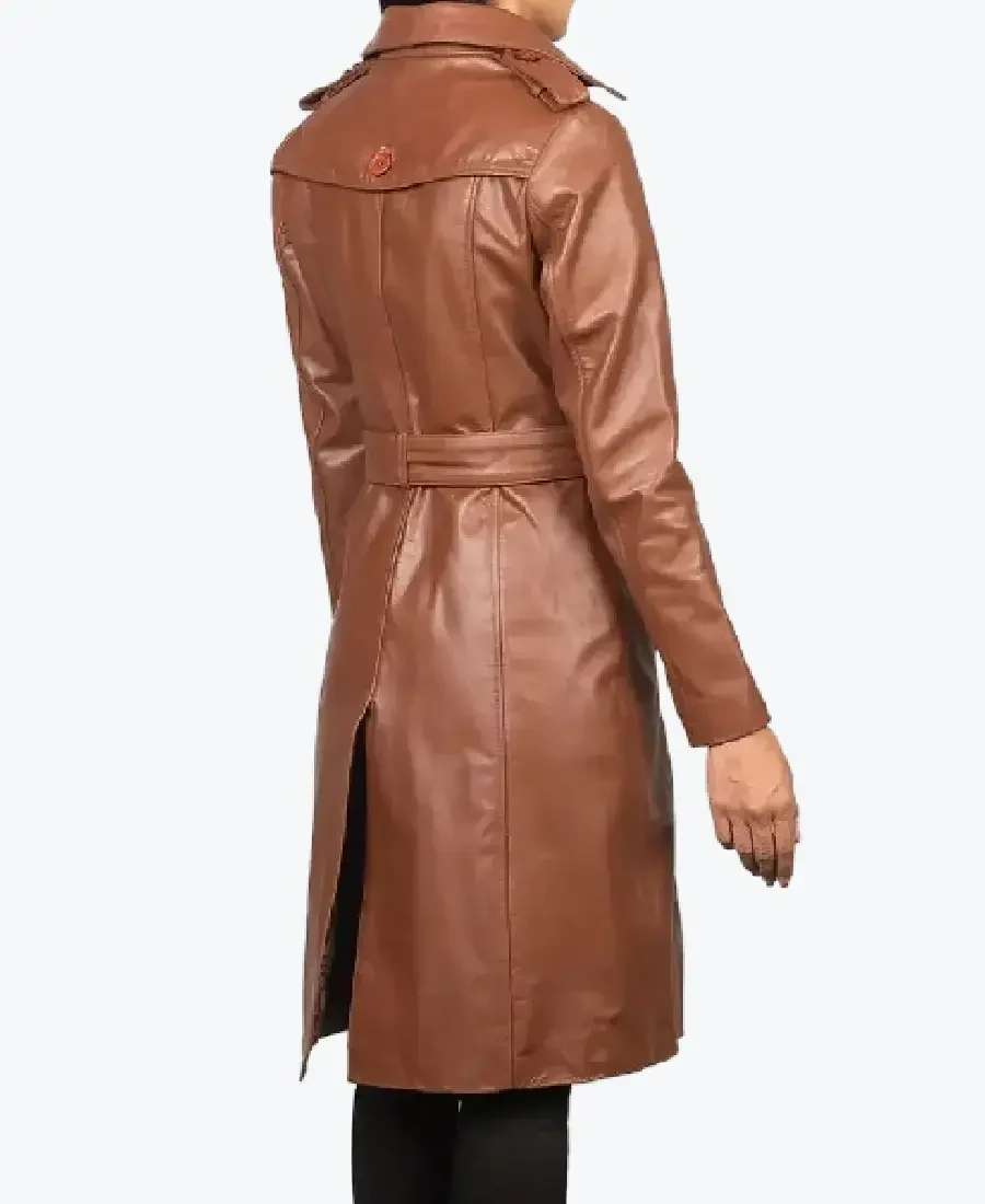 Shop the Women’s Alice Brown Double Breasted Leather Coat Rare Jacket