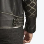 Vintage David Black Leather Biker Jacket Sleeves Rare Jacket