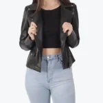 Women Adeline Black Biker Jackets Rare Jacket