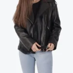 Women Ariana Black Biker Jackets Rare Jacket