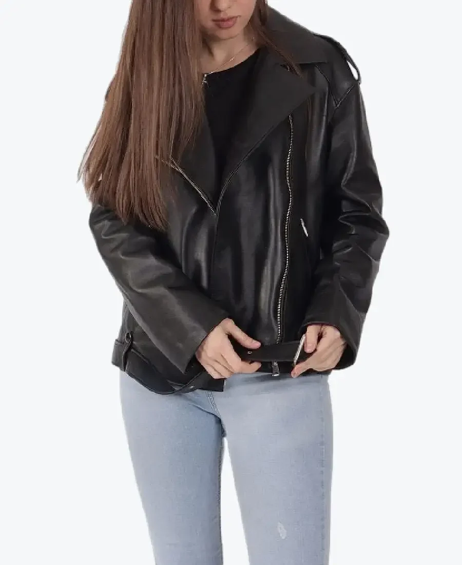 Women Ariana Black Biker Jackets Rare Jacket
