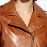 Women Brown Leather Motorcycle Jacket Rare Jacket