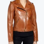 Women Brown Leather Motorcycle Jackets Rare Jacket