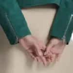 Women Madeline Suede Moto Jacket Sleeves Green Rare Jacket