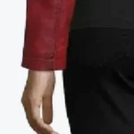 Women Merlot Red Leather Biker Jacket Sleeves Rare Jacket