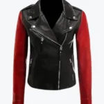 Women Slim Fit Two-Tone Motorcycle Jackets Rare Jacket