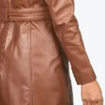 Women’s Alice Brown Double Breasted Leather Coat Sleeves Rare Jacket