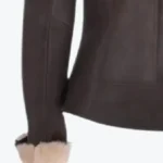 Women’s Aviator Dark Brown Biker Jacket Sleeves Rare Jacket