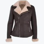 Women’s Aviator Dark Brown Biker Jackets Rare Jacket