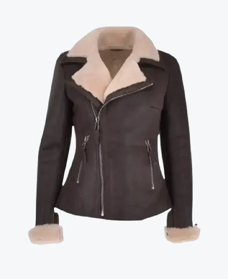 Women’s Aviator Dark Brown Biker Jackets Rare Jacket