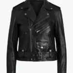 Womens Black Leather Motorcycle Jackets Rare Jacket
